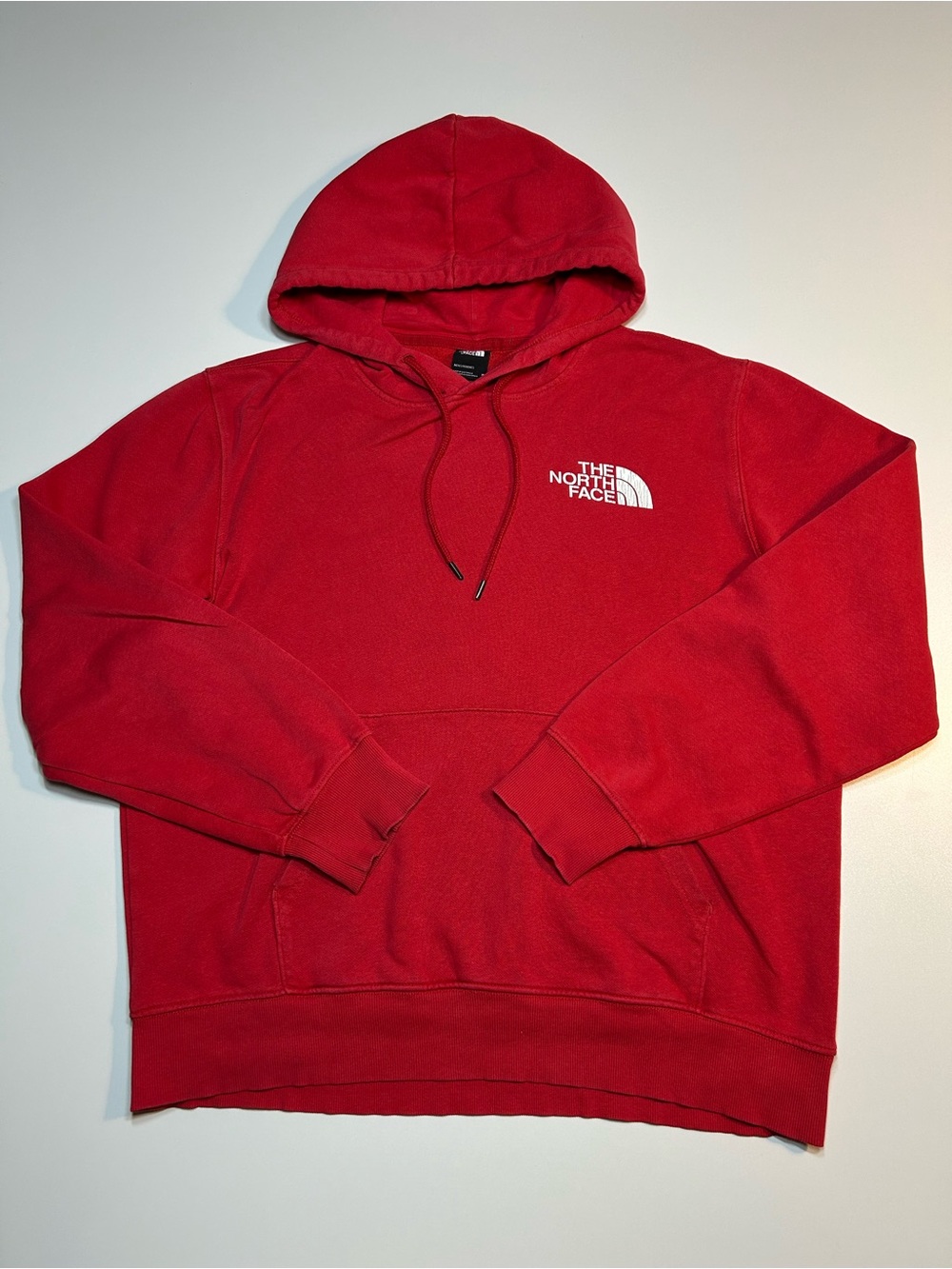 The North Face Half Dome Fleece Red Pullover Hoodie White Screenprint Logo
